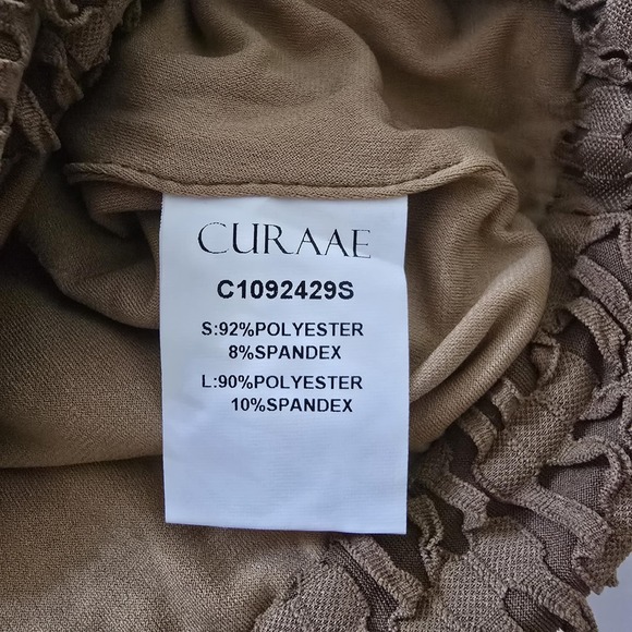 Curaae Textured Top Women's XS Brown Lined Stretch Sleeveless Mock Neck Pullover - Picture 7 of 7